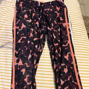 Pink leopard print jogger performance pants